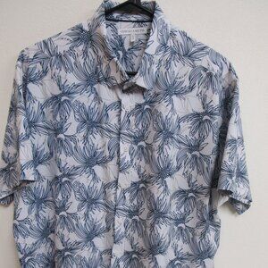 Vince Camuto Men's Short-Sleeve Button-Up Floral Print Shirt XL